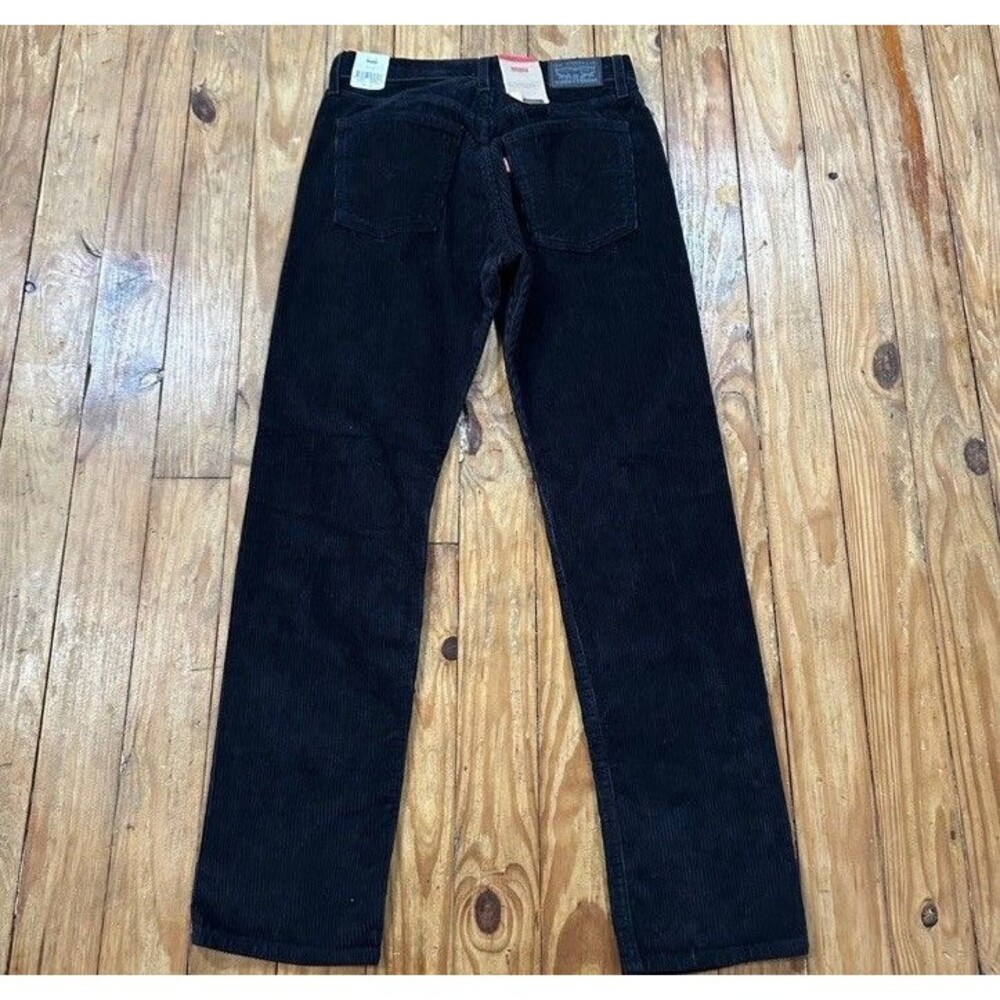 NWT Levis Corduroy Pants Mens 27x30 Black Cotton Straight Leg Goth Punk 90s